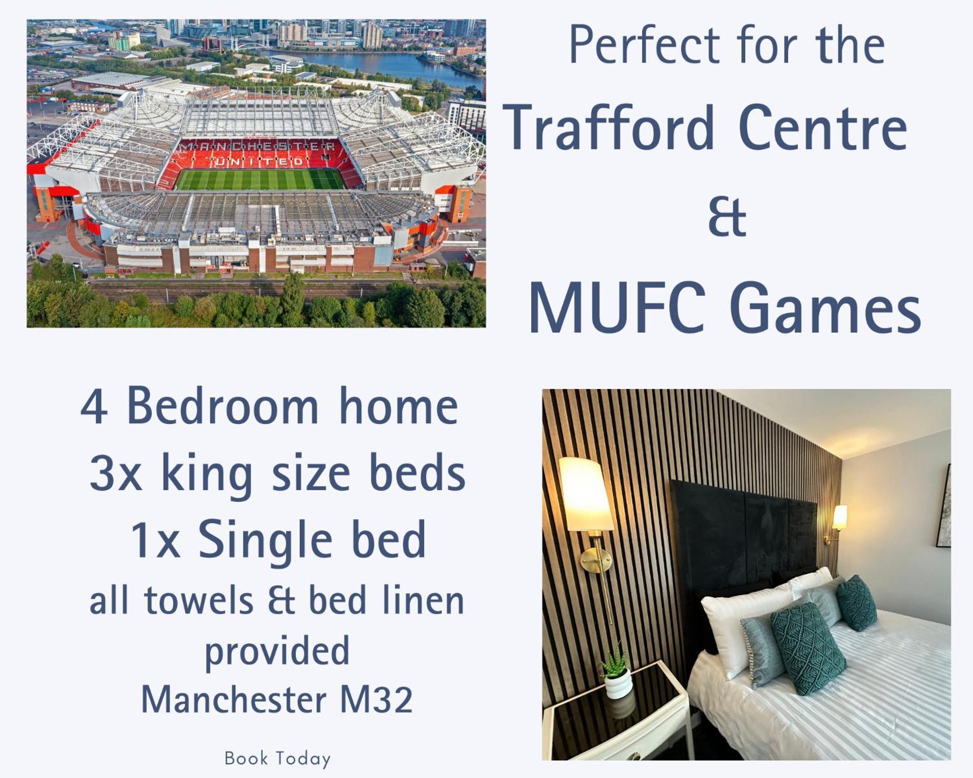 מנצ'סטר Waterside Mufc & Trafford Centre Townhouse 4 Bedroom Free Parking מראה חיצוני תמונה